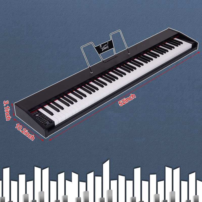 Glarry 88Key Digital Piano Keyboard with Sustain Pedal, Bluetooth
