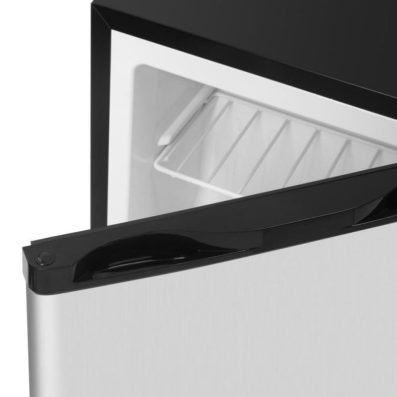 SamyoHome 1.1 Cu.Ft. Compact Freezer Stainless Steel Freezer, Gray